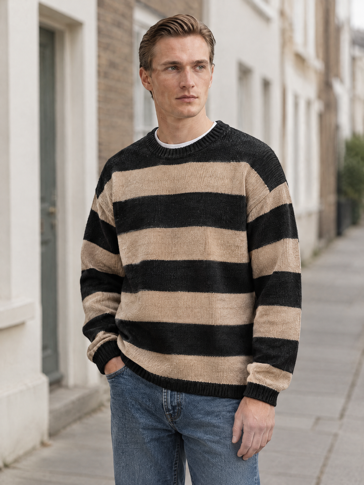 James Striped Knitted Crewneck