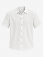 100% Organic Cotton Mesh-Stitch Button-Up Sweater Polo