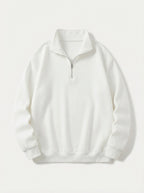 Men's Casual Polyester Half-Zip Sweatshirt