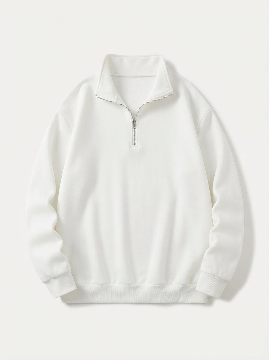 Men's Casual Polyester Half-Zip Sweatshirt