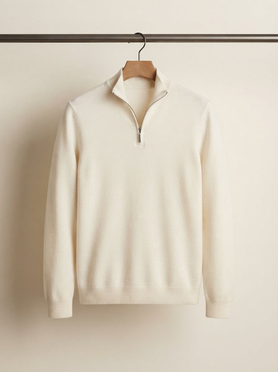 Wool Blend Half-Zip Sweater