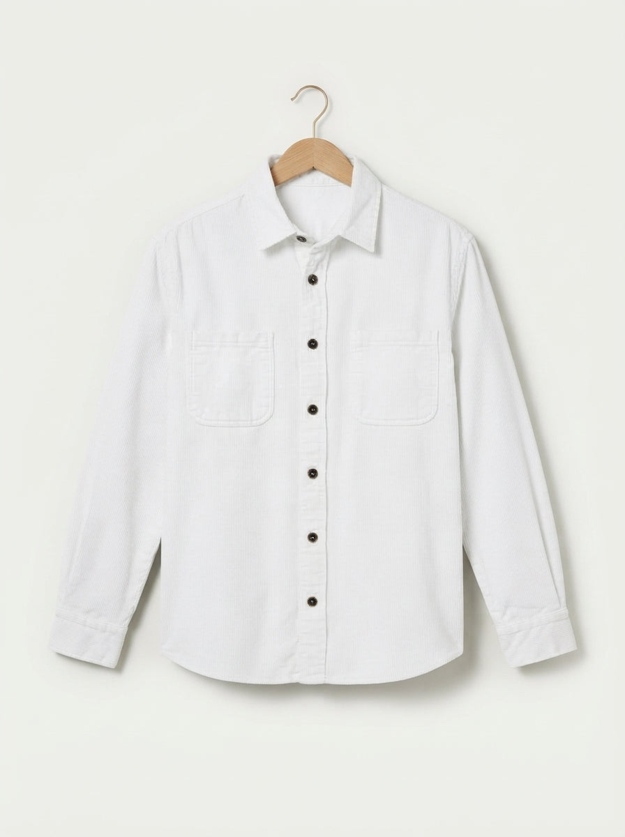 Men's Casual Corduroy Lapel Collar Overshirt