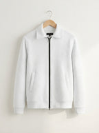 Cardigan Ribbed Texture Zipper Men