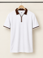 Oceans - Textured Half Sleeve Zip Polo