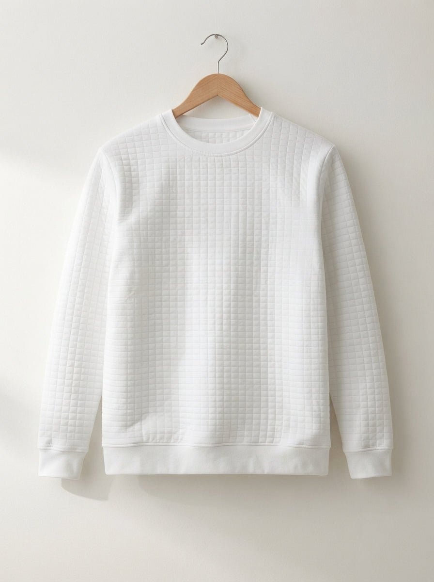 Jacquard Plaid Long Sleeve Pullover Sweater