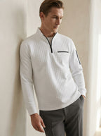Quarter-Zip Waffle Knit Pullover