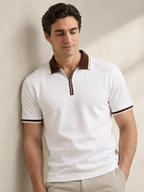 Oceans - Textured Half Sleeve Zip Polo