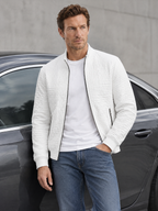 Waffle Texture Stand Collar Jacket