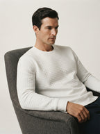 Jacquard Plaid Long Sleeve Pullover Sweater