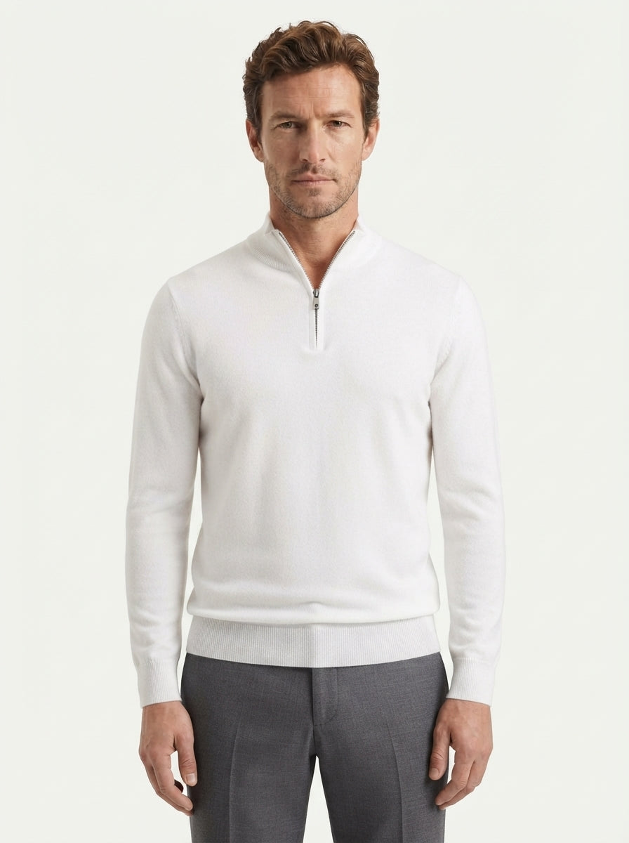 Cashmere Half-Zip Pullover Sweater