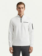 Quarter-Zip Waffle Knit Pullover