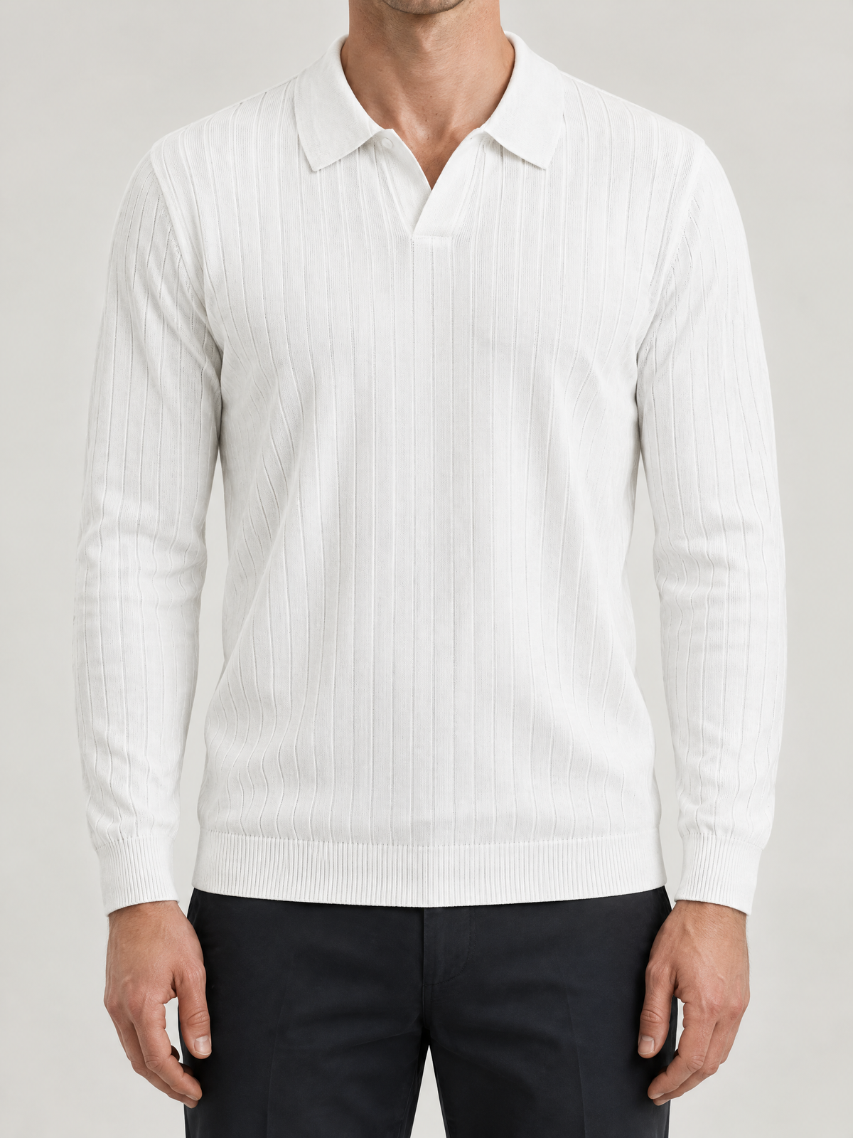 Enzo Ribbed Polo Sweater