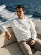 Jacquard Plaid Long Sleeve Pullover Sweater